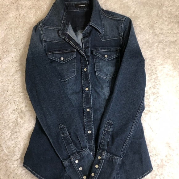 Express denim button down - Picture 3 of 4